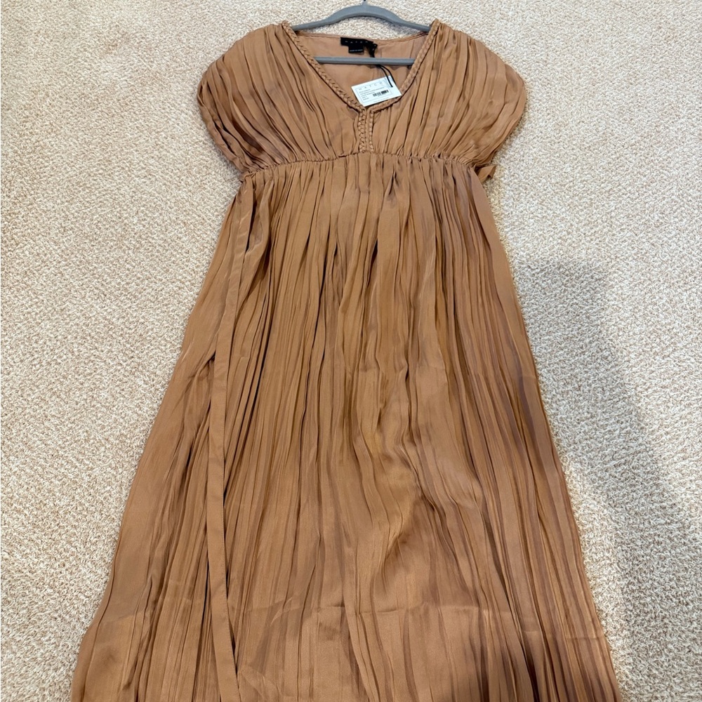 Hatch Rosewood Pleated Maxi Dress